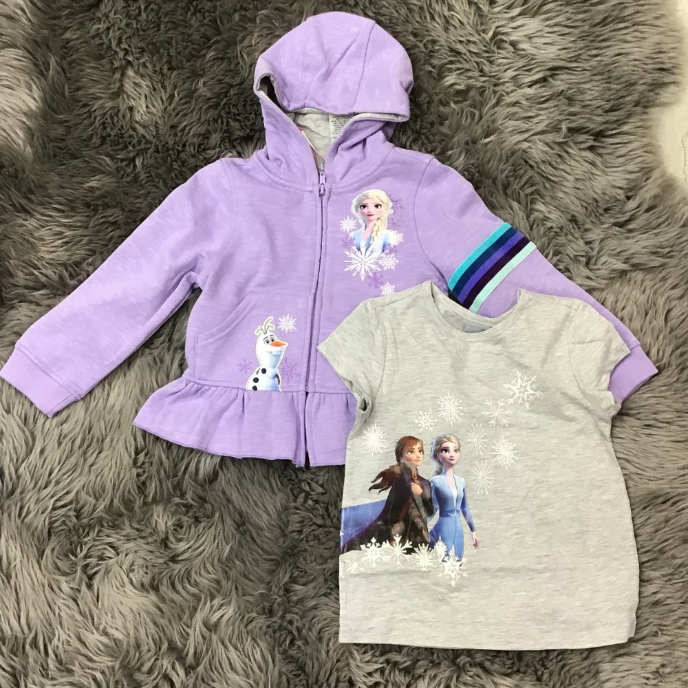 Disney | Frozen II | Girl's 2 Piece Sweater Set | Purple & Grey | Size 4